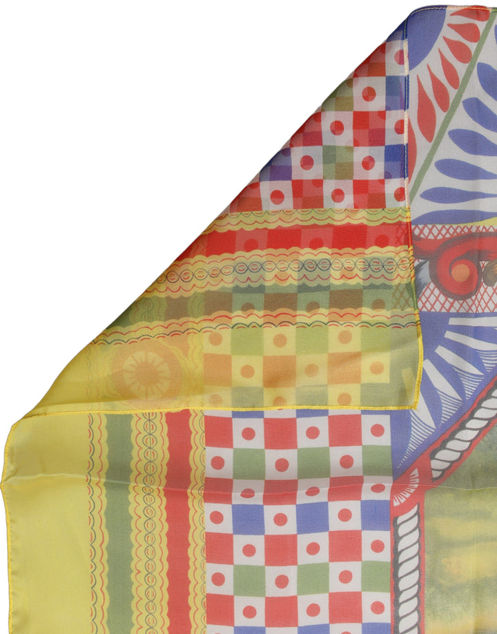 Dolce & Gabbana Multicolor Silk Carretto Foulard Scarf