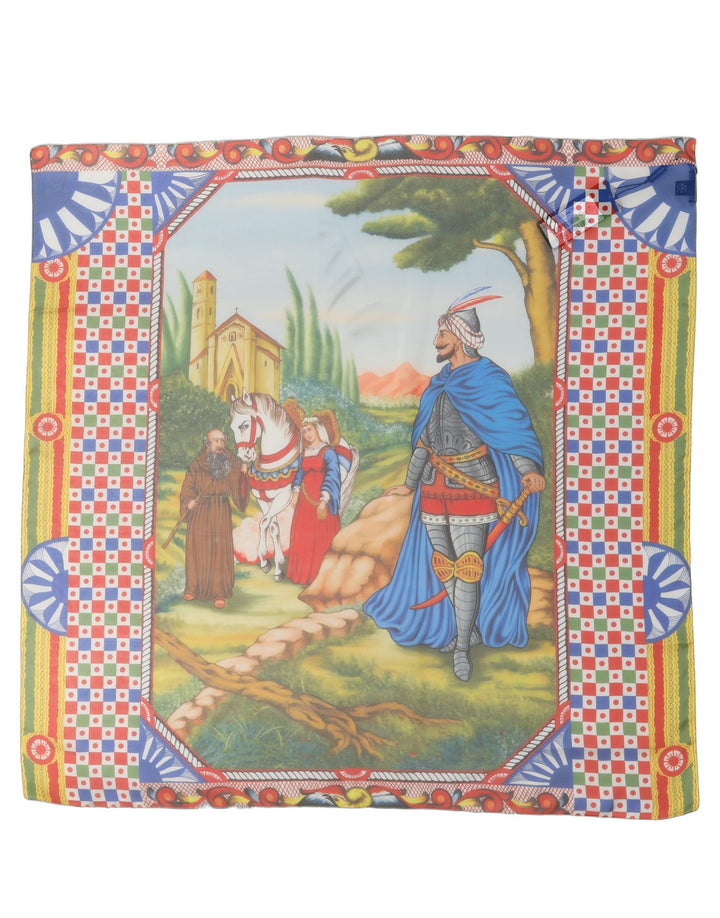 Dolce & Gabbana Multicolor Silk Printed Square Foulard Scarf