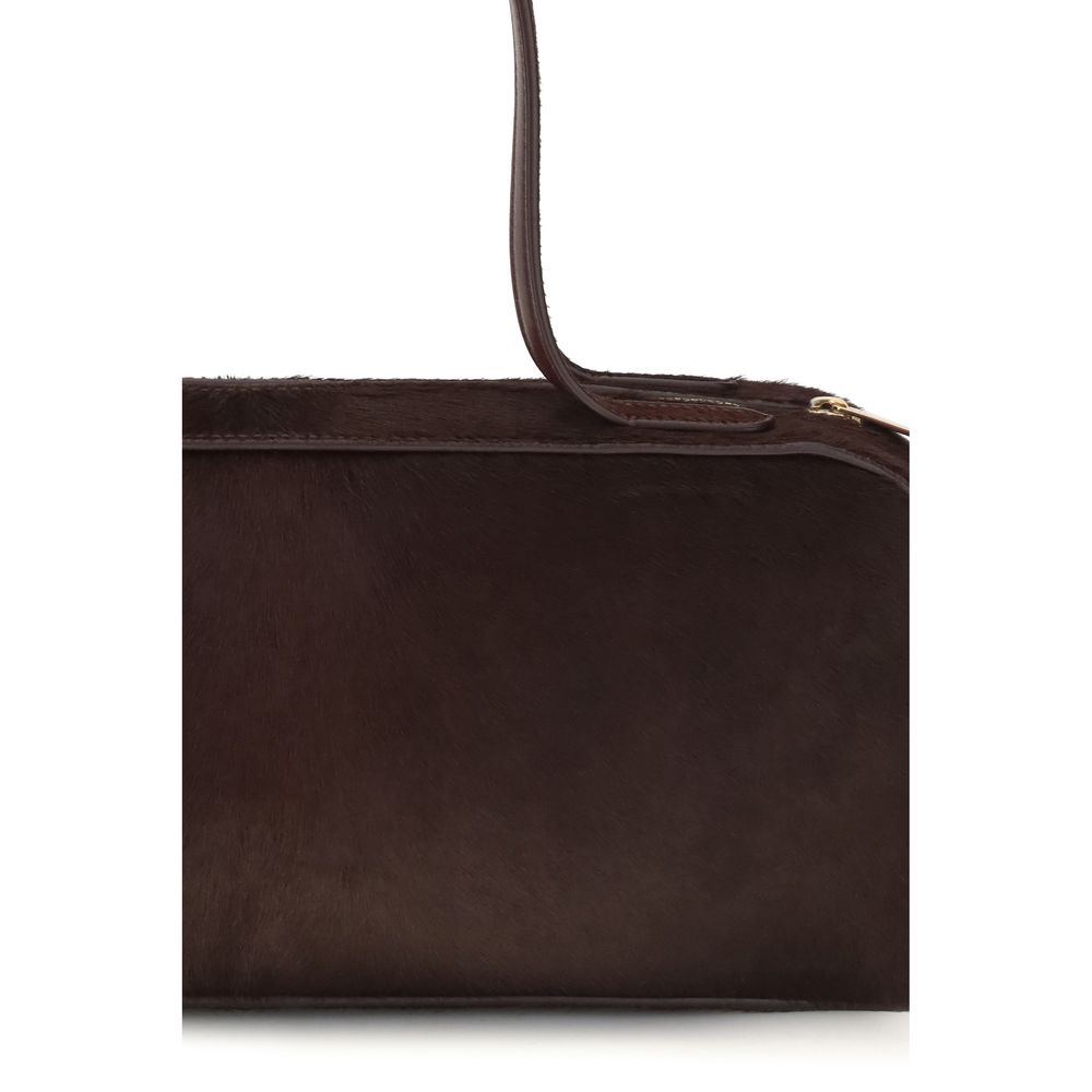 Khaite Burgundy Calf Leather Bos Taurus Shoulder Bag
