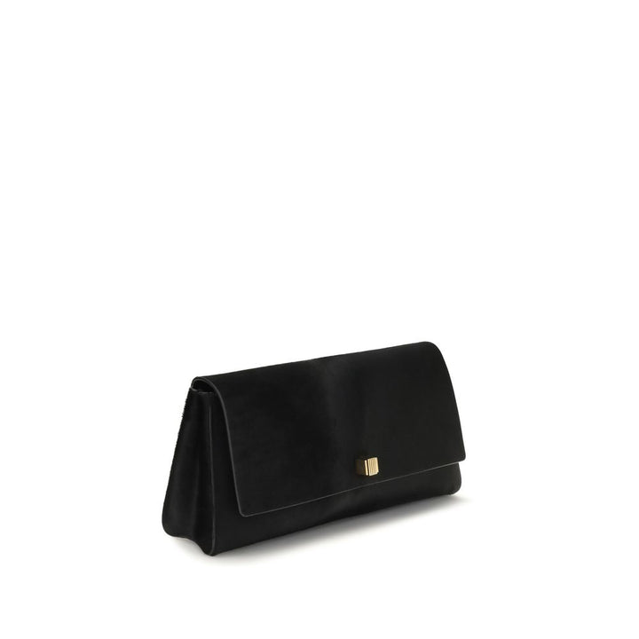 Khaite Black Calf Leather Bos Taurus Clutch Bag