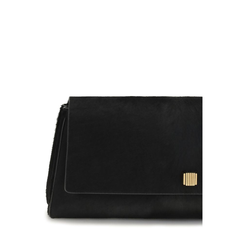 Khaite Black Calf Leather Bos Taurus Clutch Bag