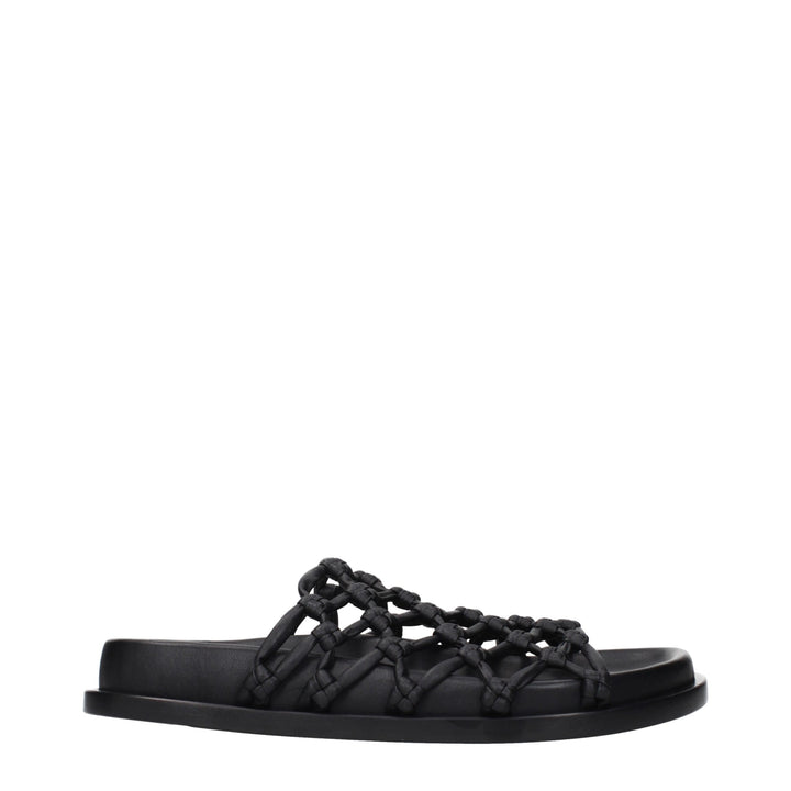 Jil Sander Black Leather Slippers