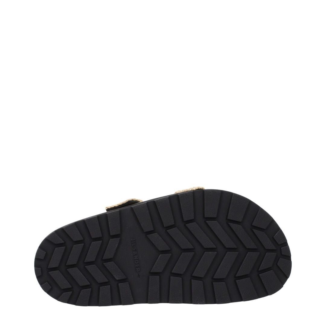Jil Sander Beige Raffia Slippers