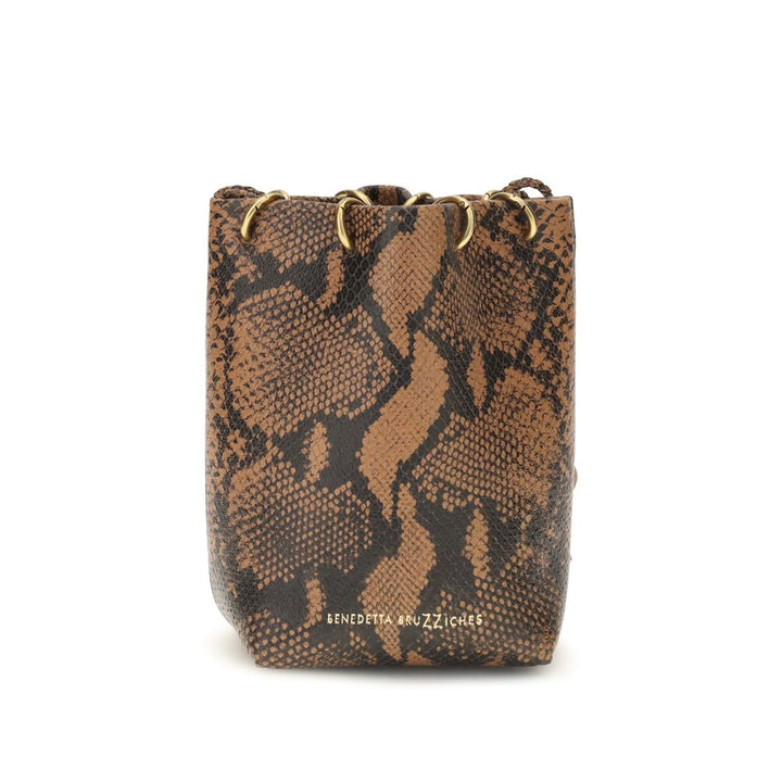 Benedetta Bruzziches Brown Calf Leather Bos Taurus Backet Bag