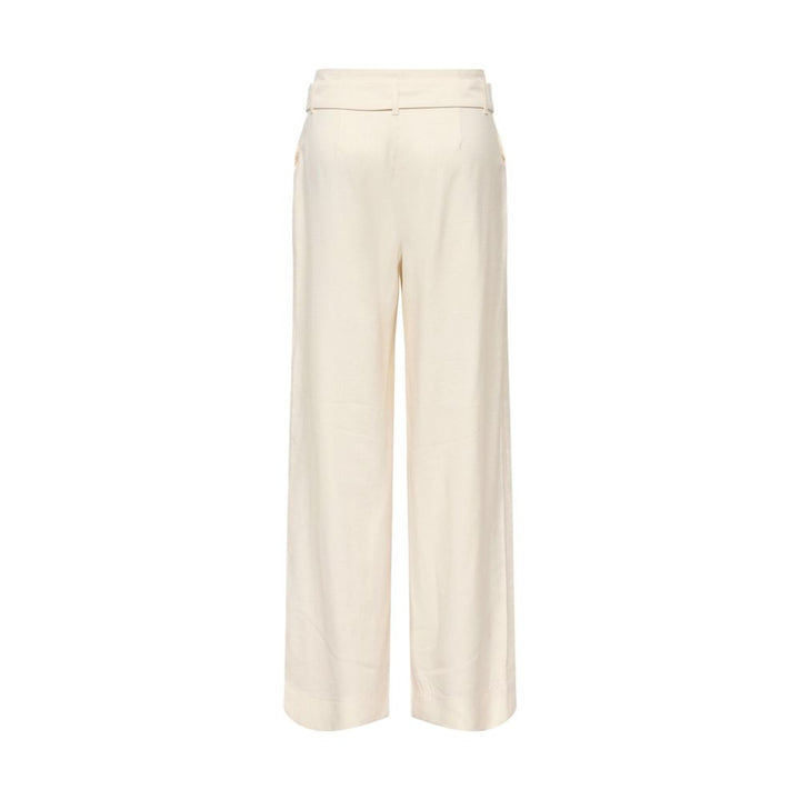 Only Cream Polyester Dress Pants