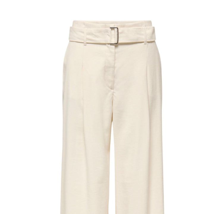 Only Cream Polyester Dress Pants