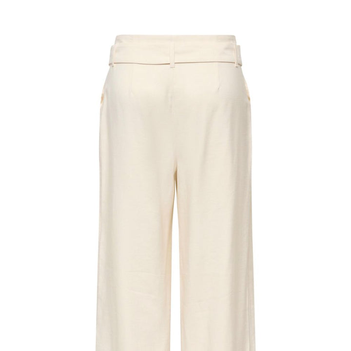 Only Cream Polyester Dress Pants
