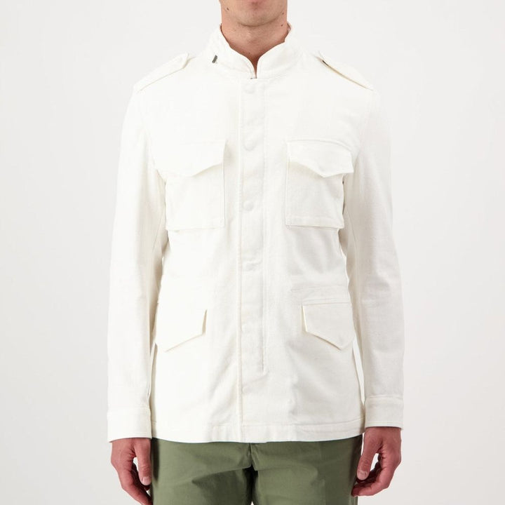 Autore White Cotton Full-Length Jacket