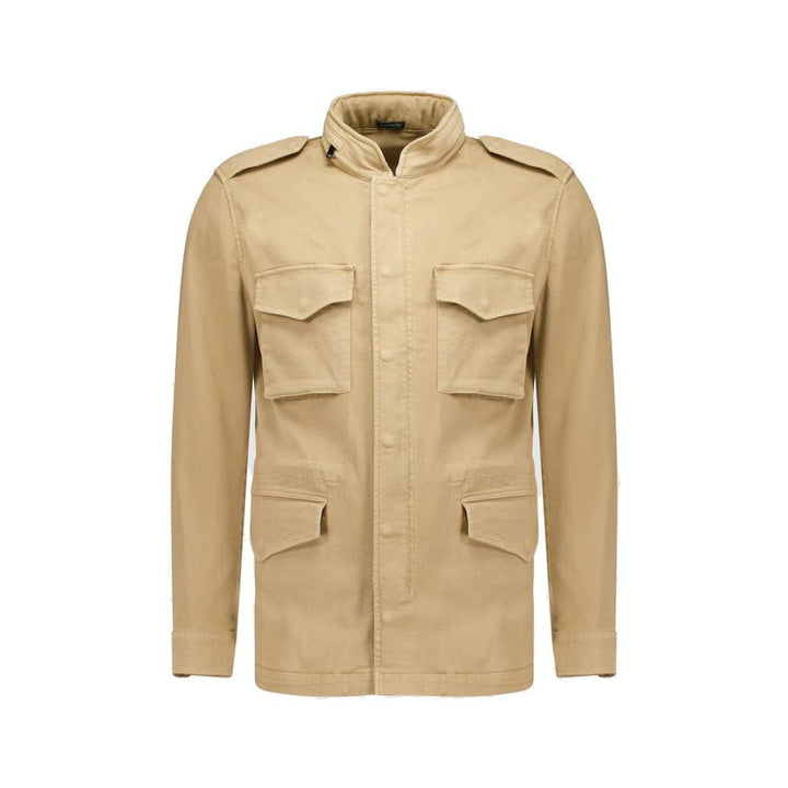 Autore Beige Cotton Full-Length Jacket