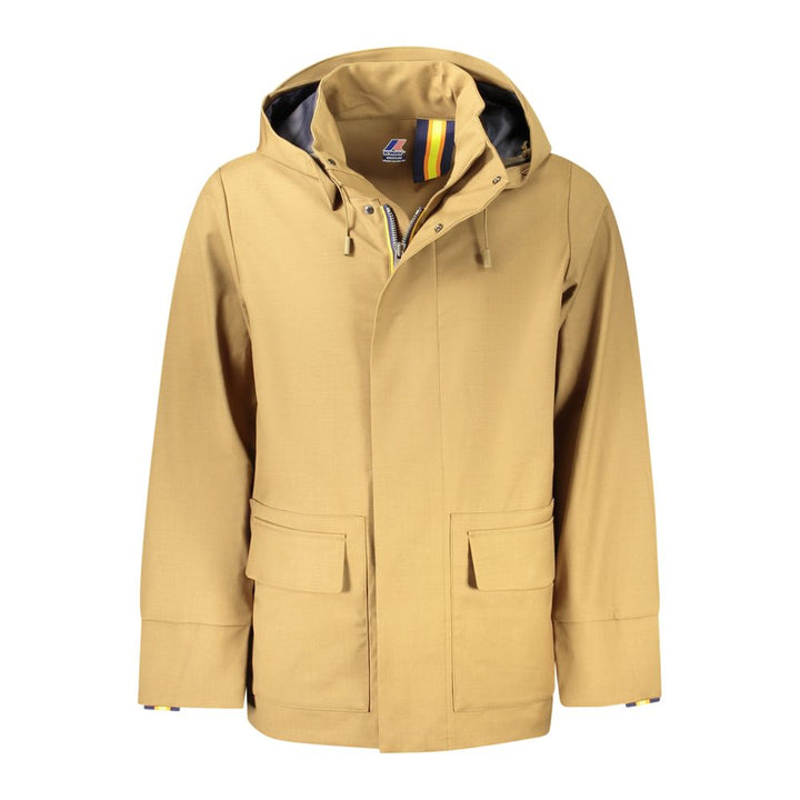 K-WAY Brown Wool Men's Trench Coat