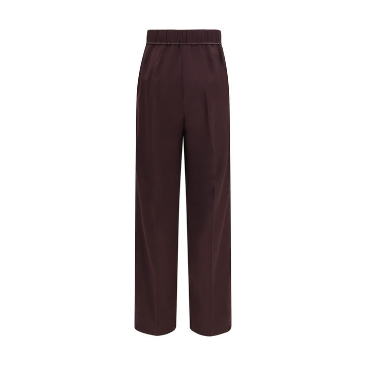 Forte_Forte Purple Polyester Casual Pants