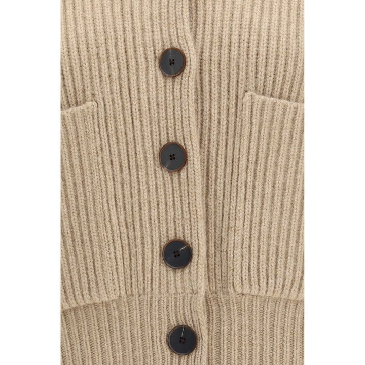 Tory Burch Beige Wool Oves Aries Cardigan