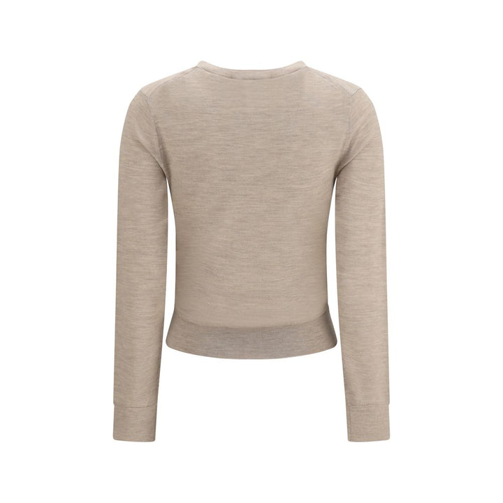 Tory Burch Beige Wool Oves Aries Sweatshirt