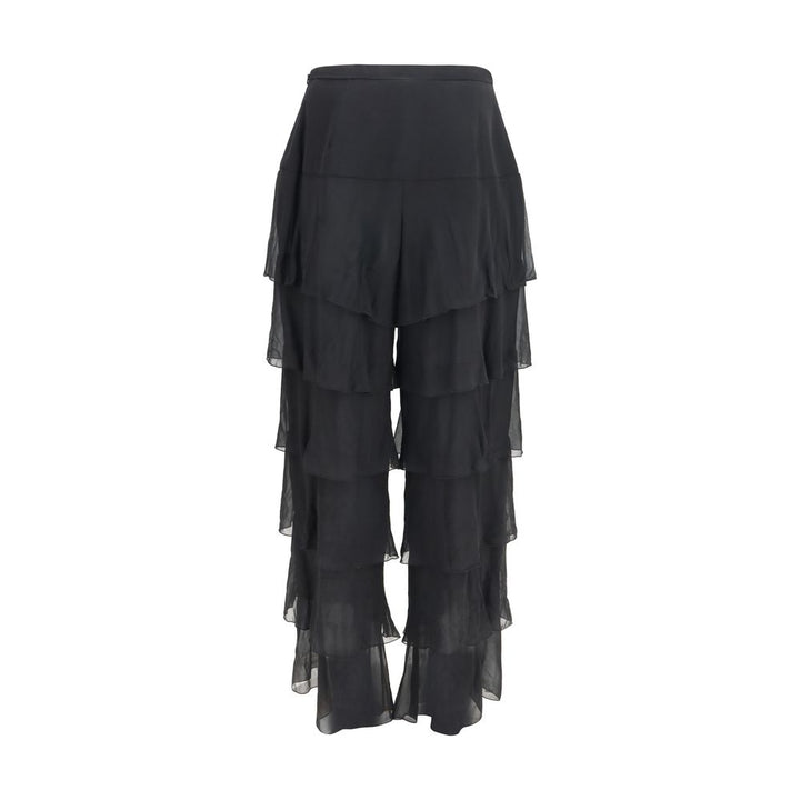 Valentino Garavani Black Silk Casual Pants