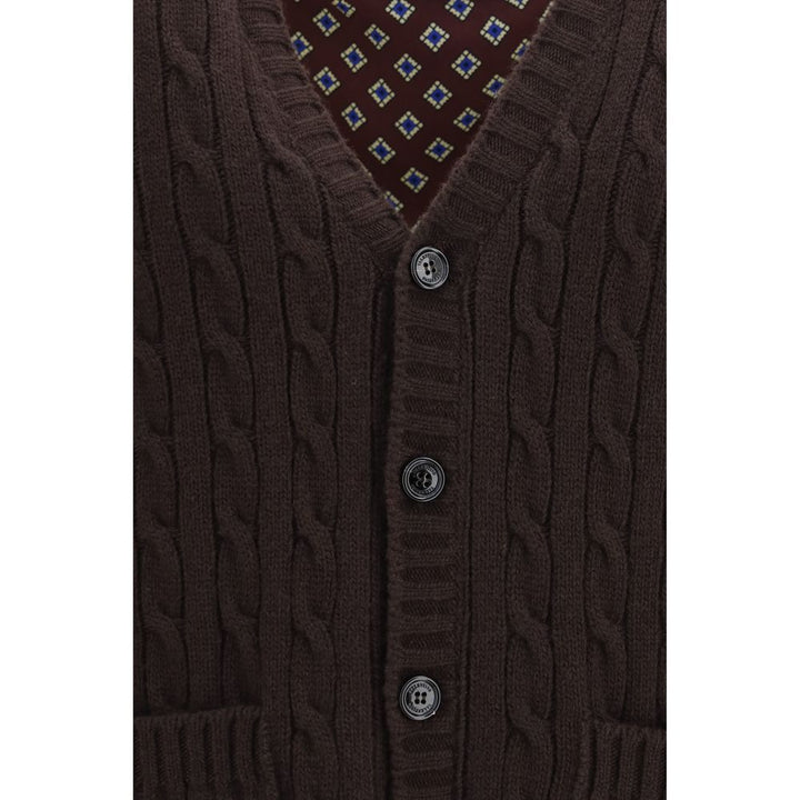 Valentino Garavani Brown Wool Oves Aries Cardigan