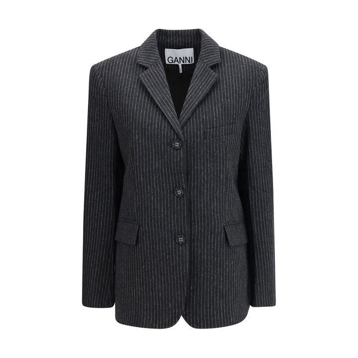 Ganni Gray Wool Oves Aries Blazer