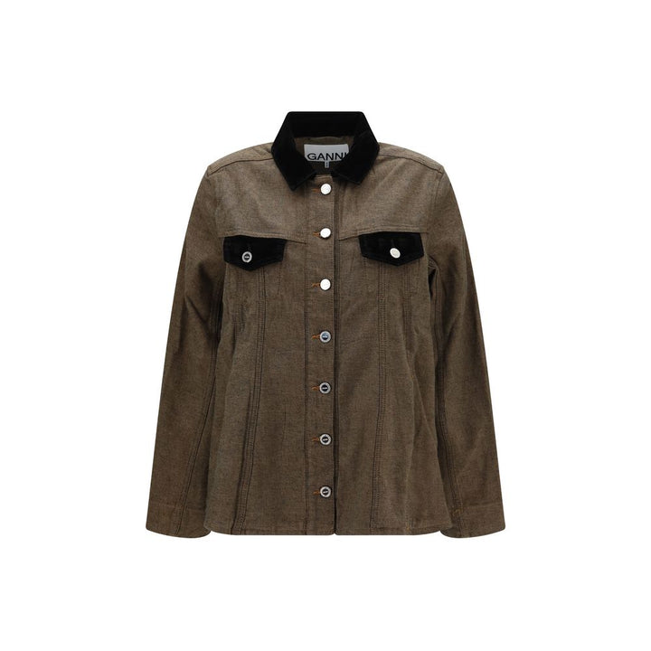Ganni Brown Cotton Denim Jacket