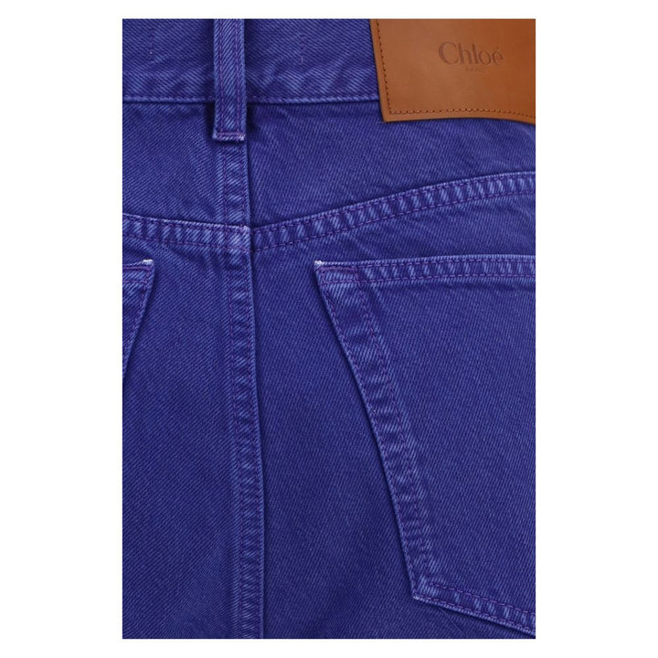 Chloé Blue Cotton Straight-Leg Jeans
