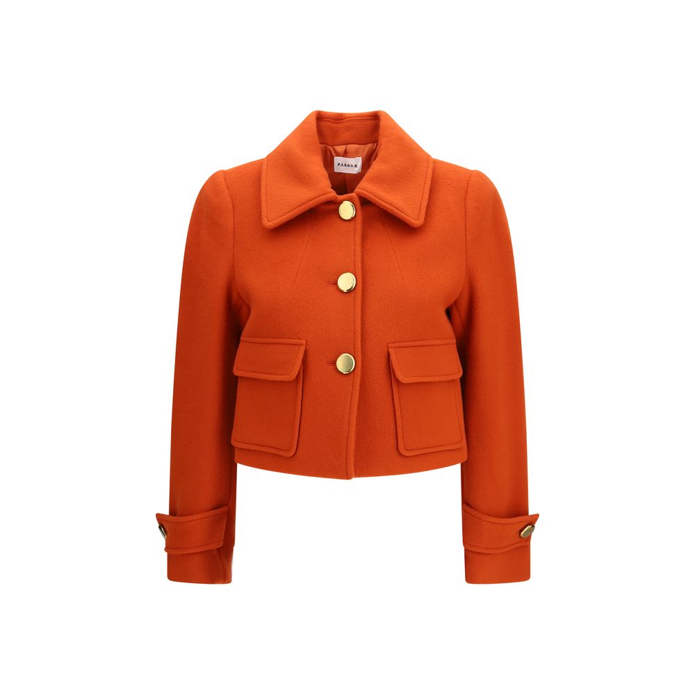 P.A.R.O.S.H. Orange Wool Oves Aries Full-Length Jacket