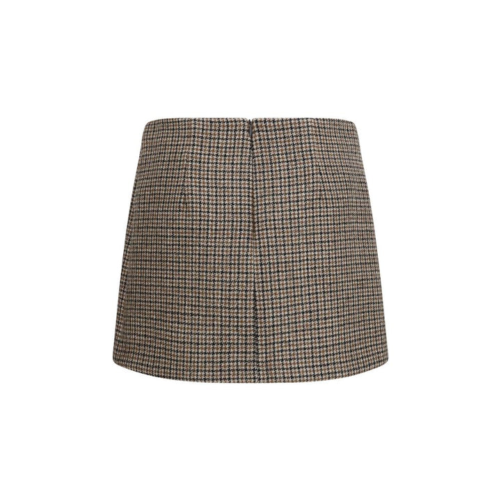 P.A.R.O.S.H. Brown Wool Oves Aries Mini Skirt
