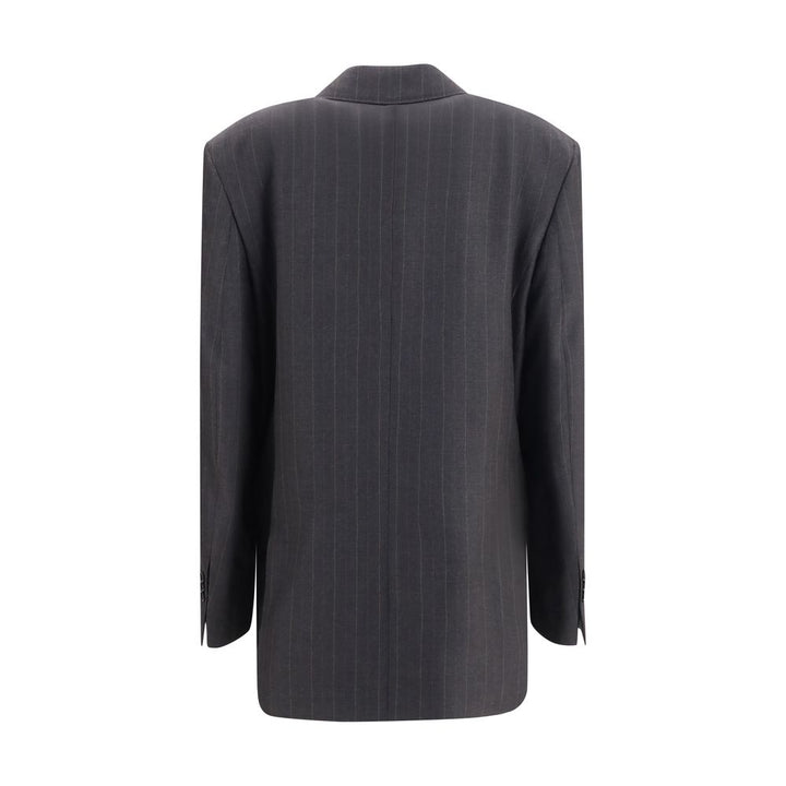 Ami Paris Gray Wool Oves Aries Blazer