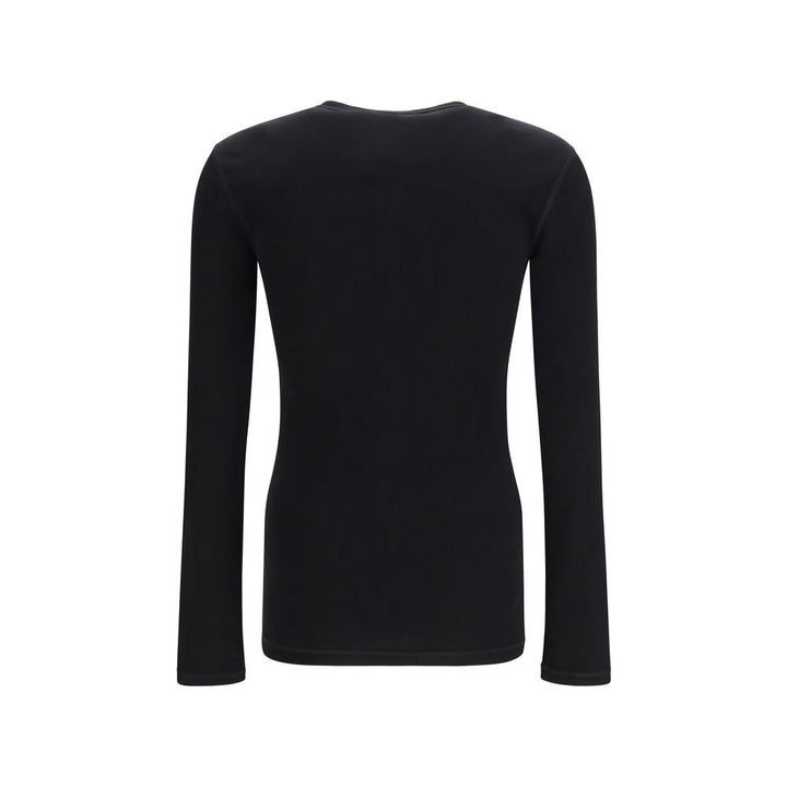 Dolce & Gabbana Black Cotton Long Sleeve T-Shirt