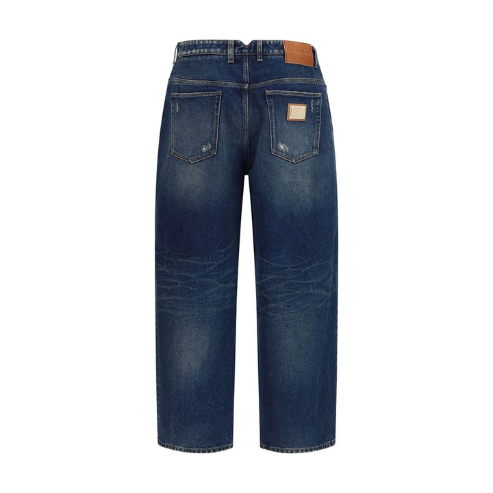 Dolce & Gabbana Blue Cotton Relaxed Fit Jeans