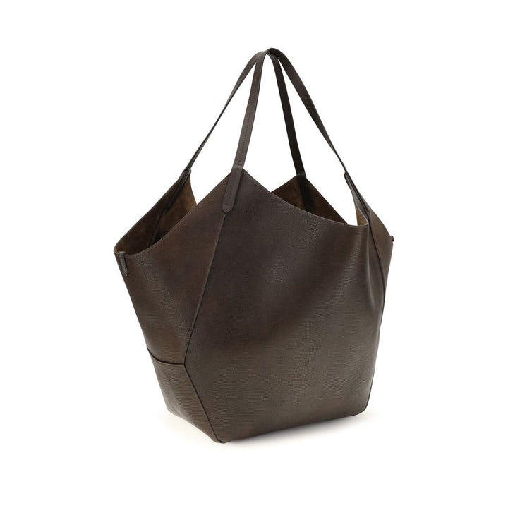 Brunello Cucinelli Brown Calf Leather Bos Taurus Handbag