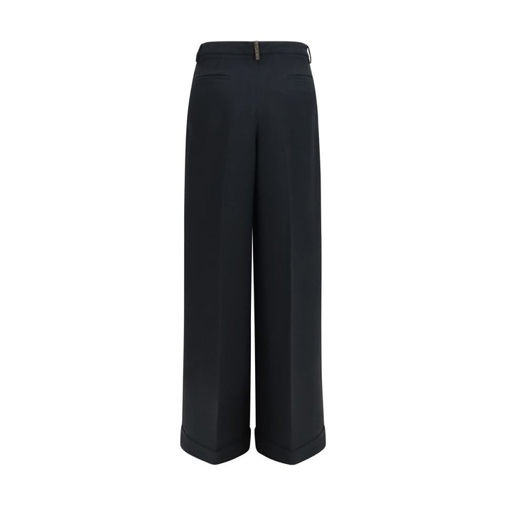 Fabiana Filippi Black Acetate Casual Pants