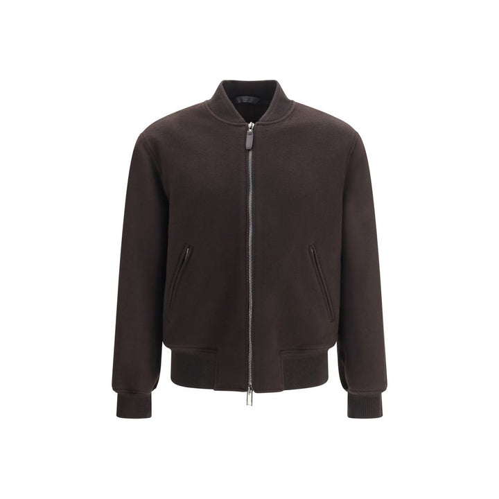 Brioni Brown Wool Oves Aries Bomber