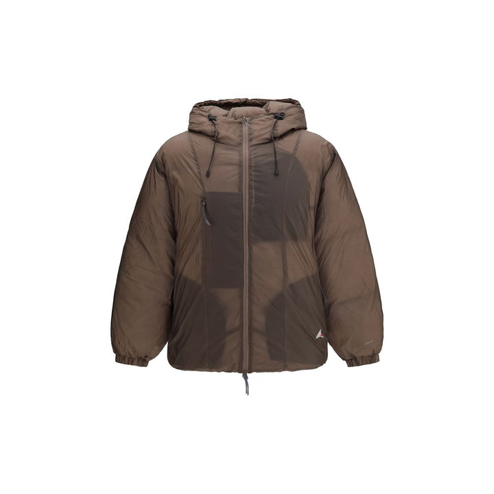 ROA Brown Nylon Full-Length Jacket