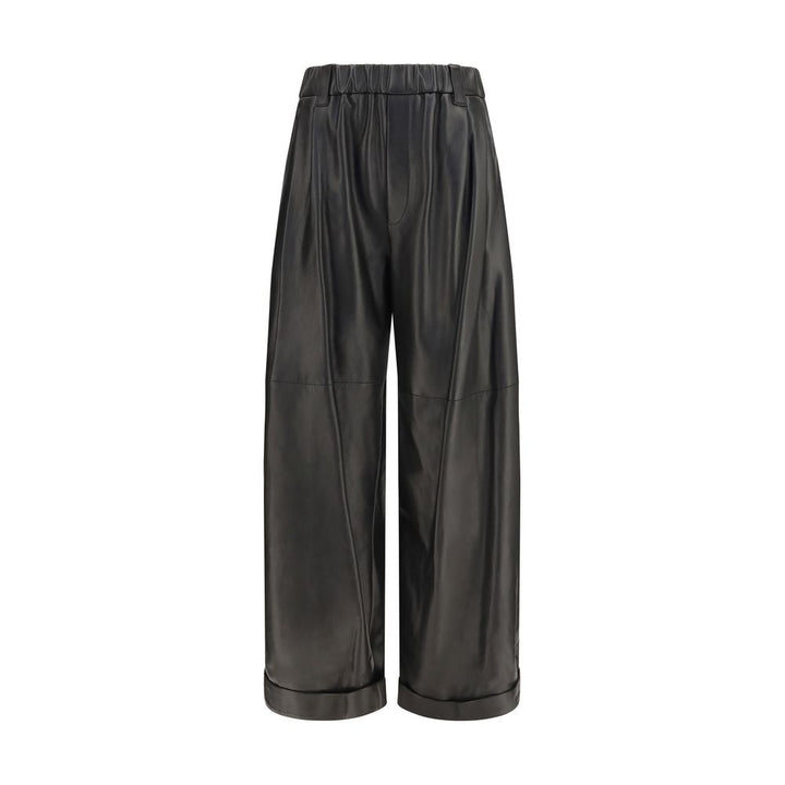 Brunello Cucinelli Black Leather Pants