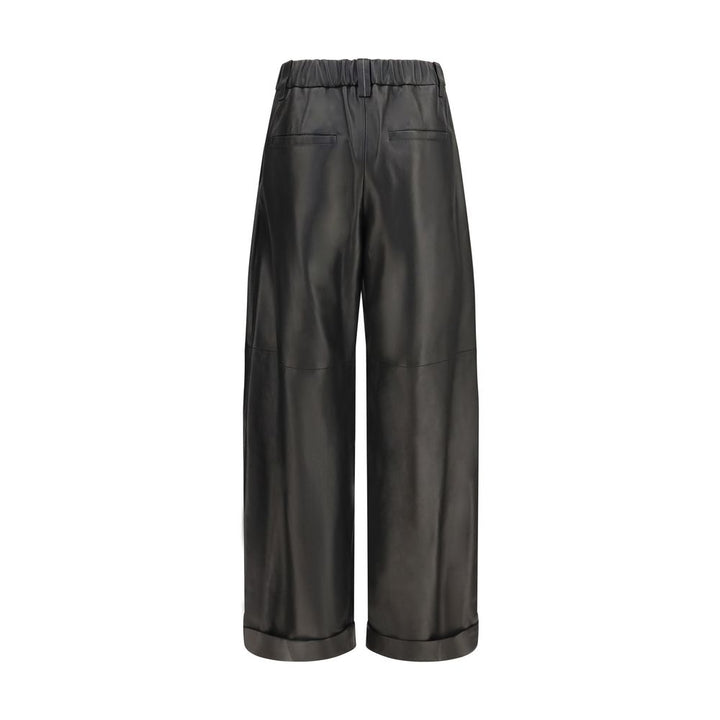 Brunello Cucinelli Black Leather Pants