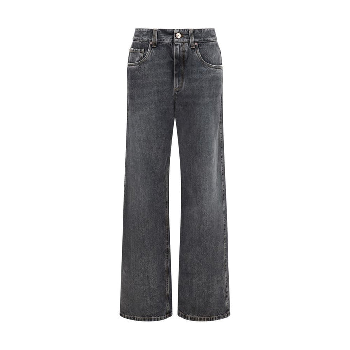 Brunello Cucinelli Gray Cotton Straight-Leg Jeans