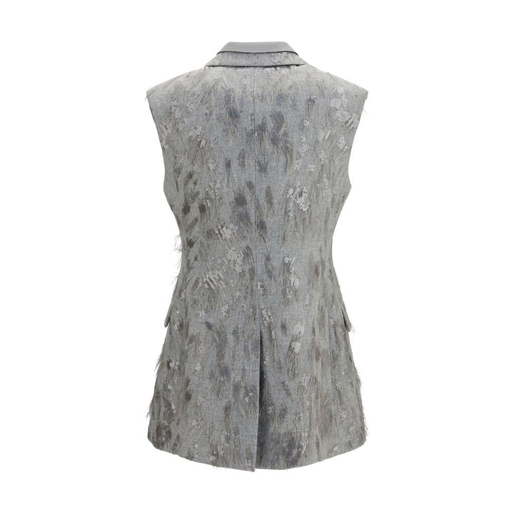 Brunello Cucinelli Gray Wool Oves Aries Sleeveless Jacket