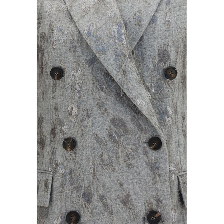 Brunello Cucinelli Gray Wool Oves Aries Sleeveless Jacket