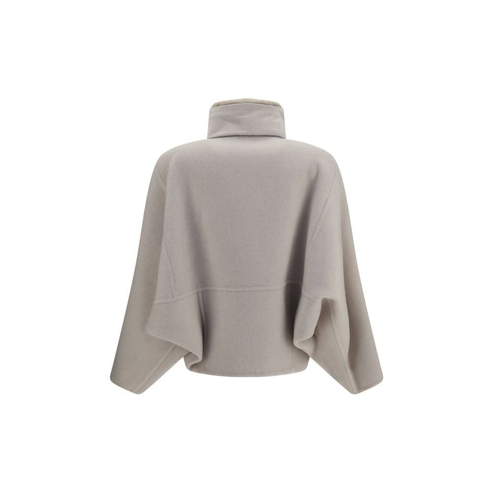 Brunello Cucinelli White Wool Oves Aries Coat