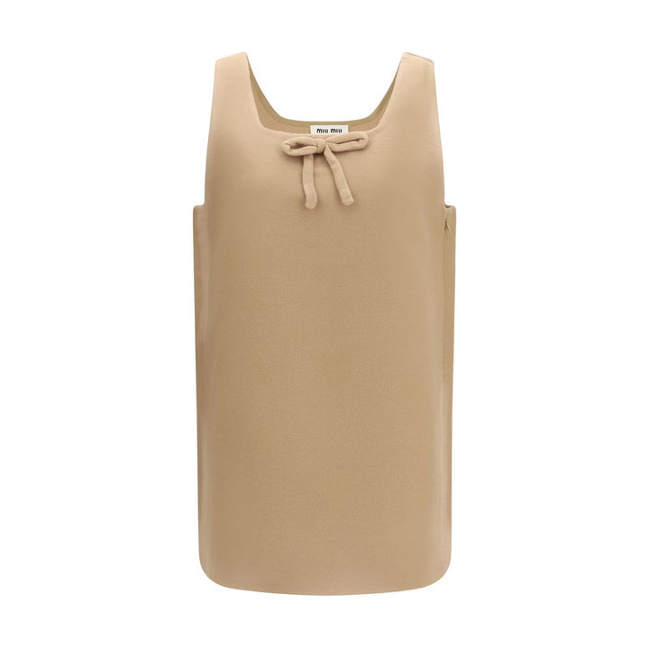 Miu Miu Beige Wool Oves Aries Casual Dress