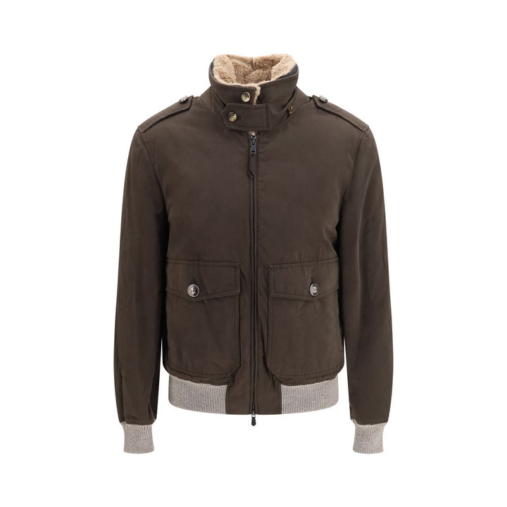 Brunello Cucinelli Brown Cotton Bomber