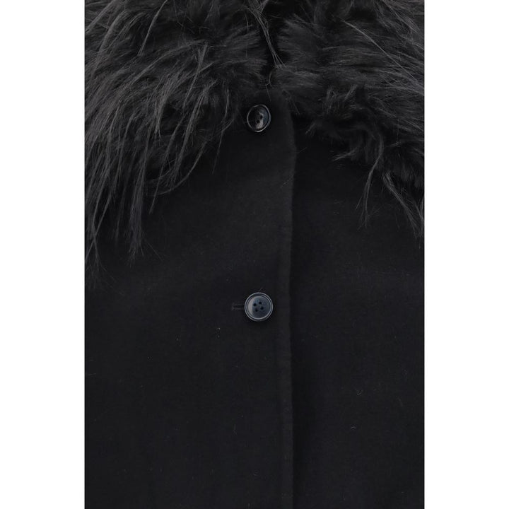Loulou De Saison Black Wool Oves Aries Full-Length Jacket
