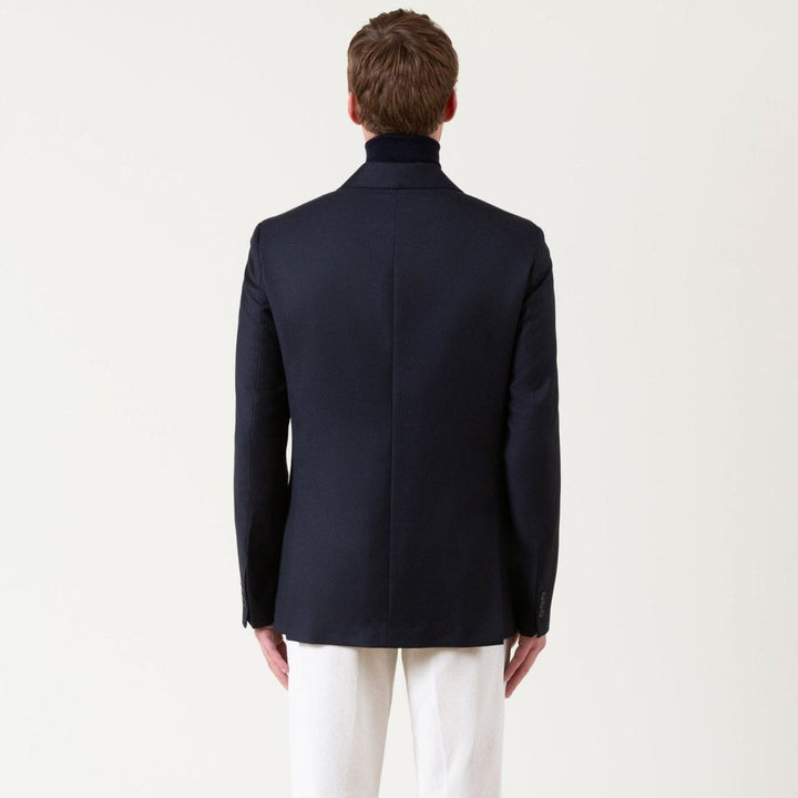 Autore Blue Wool Full-Length Jacket