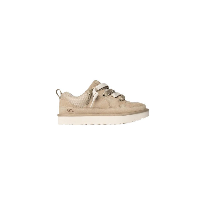 UGG Beige Suede Leather Chunky Sneakers