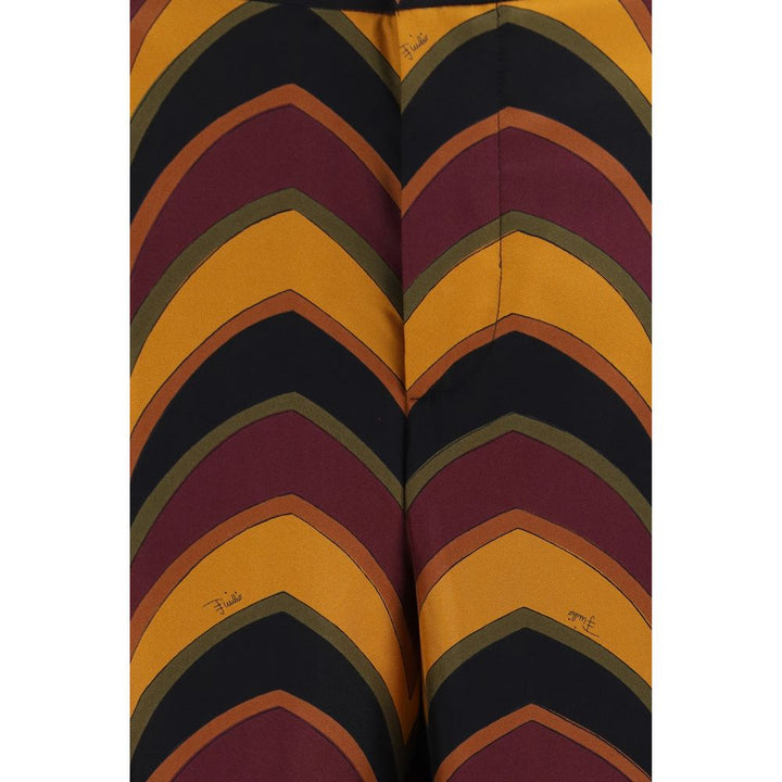 Emilio Pucci Multicolor Silk Casual Pants