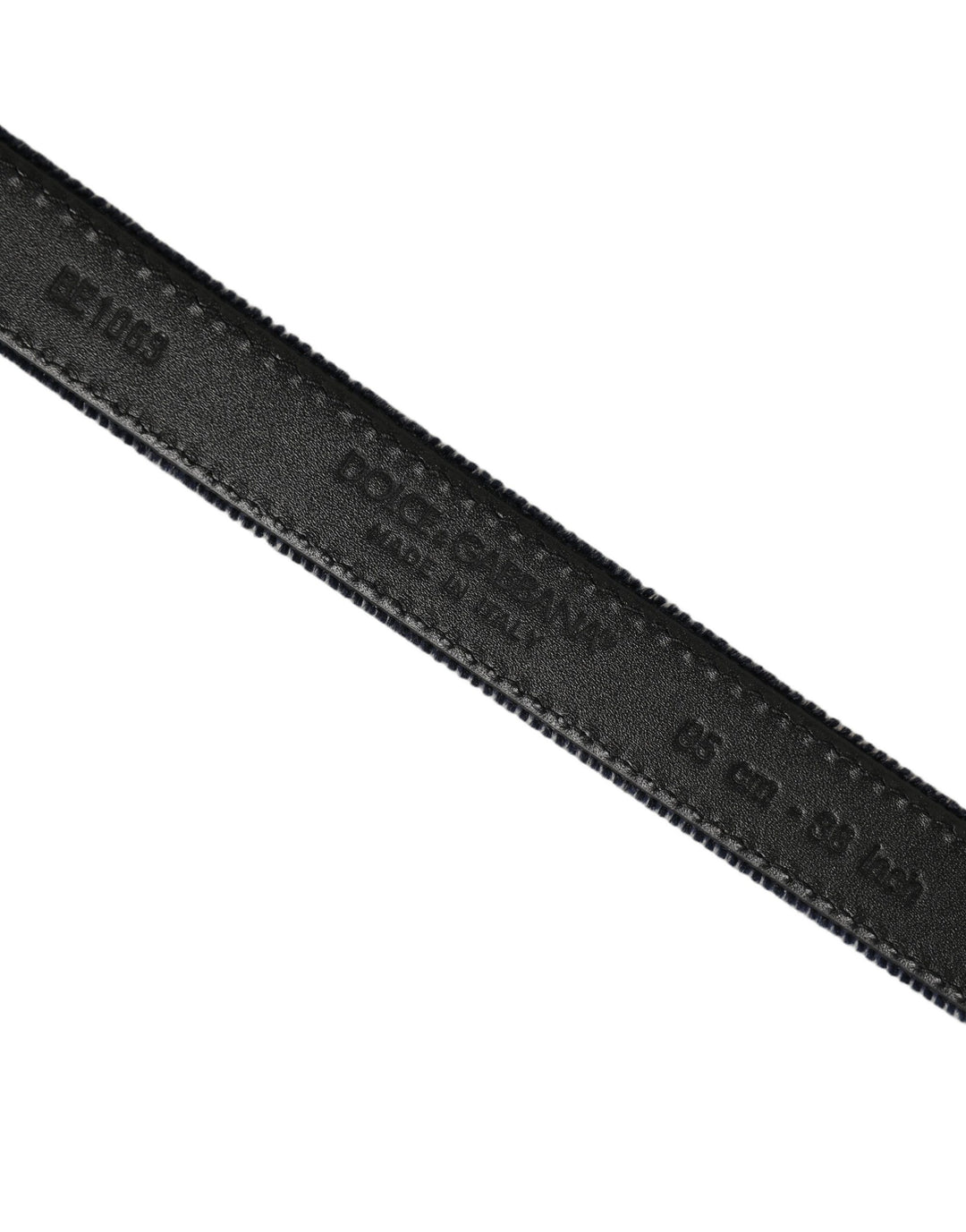 Dolce & Gabbana Dark Blue Velvet Gold Tone Metal Buckle Belt