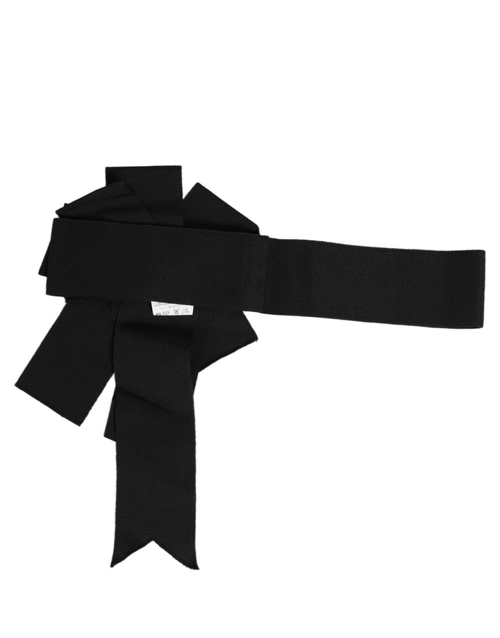 Dolce & Gabbana Black Cotton Wrap Around Tie Cintura Belt
