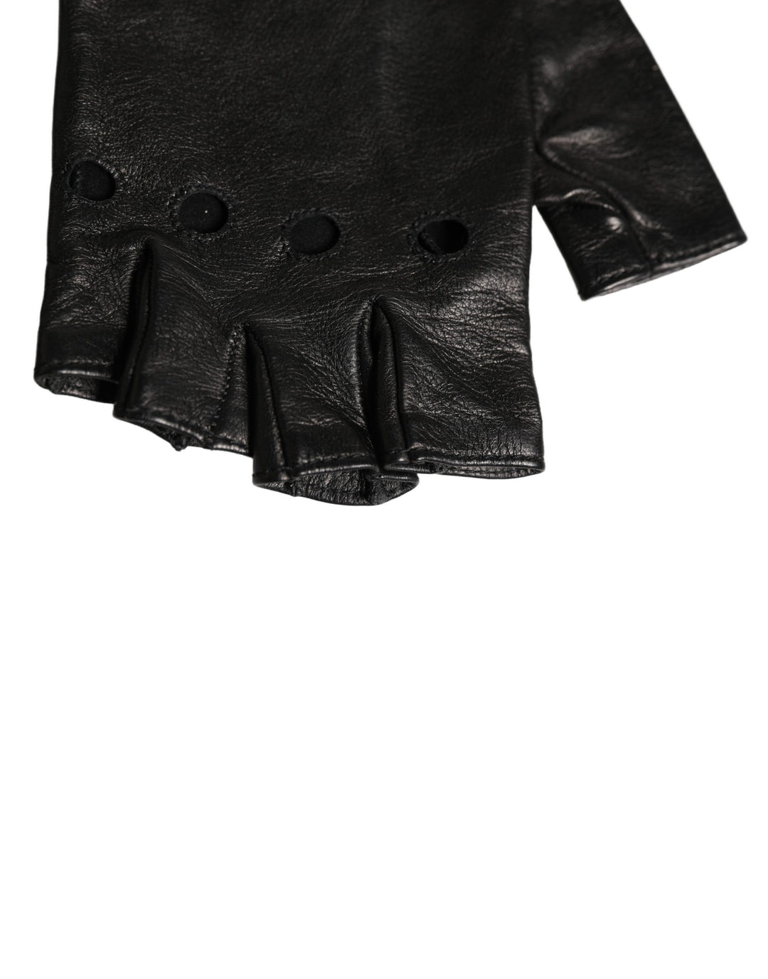 Dolce & Gabbana Black Embellished Wrist Length Fingerless Gloves
