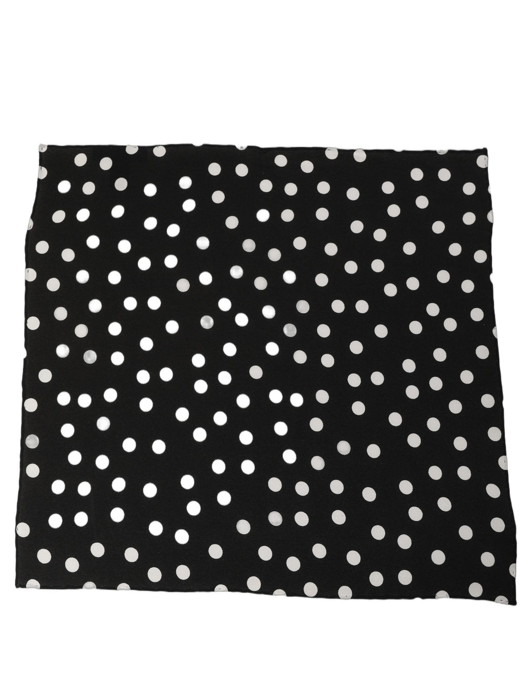 Dolce & Gabbana Black White Polka Dot Square Foulard Scarf