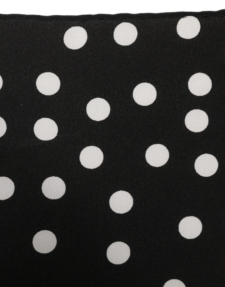 Dolce & Gabbana Black White Polka Dot Square Foulard Scarf