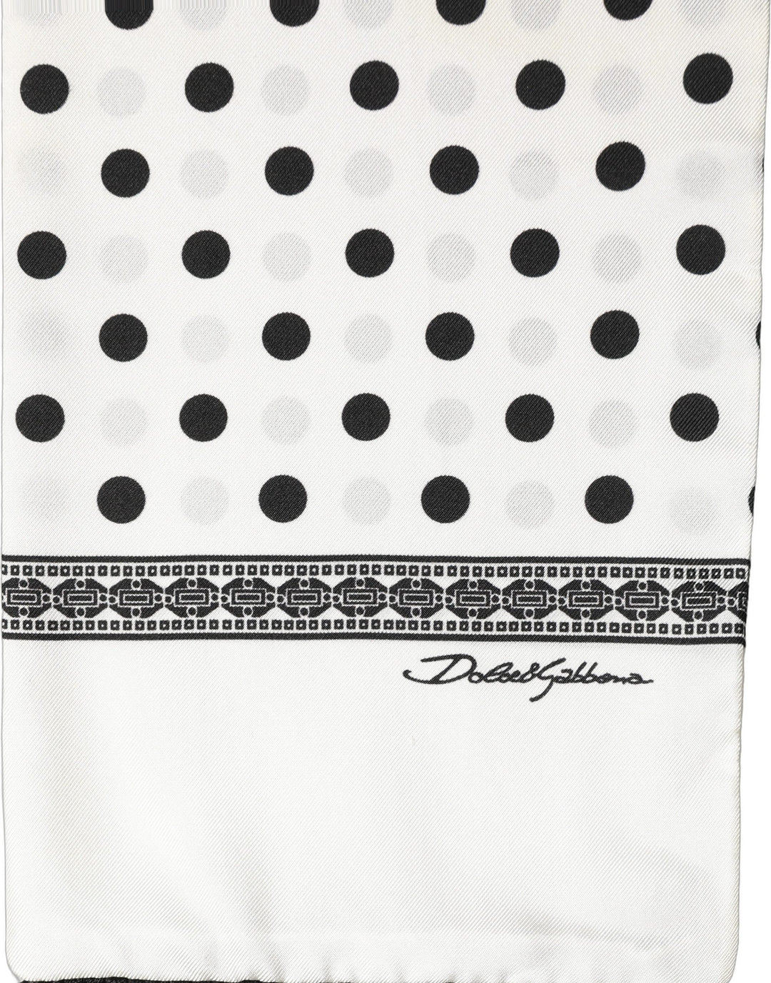 Dolce & Gabbana White Black Polka Dot Fringed Shawl Scarf