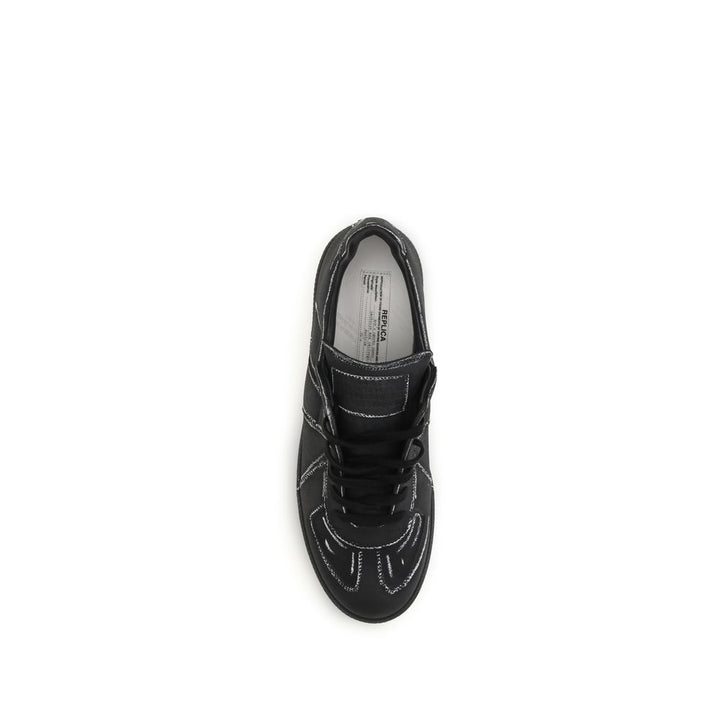 Maison Margiela Black Calf Leather Bos Taurus Low Top Sneakers